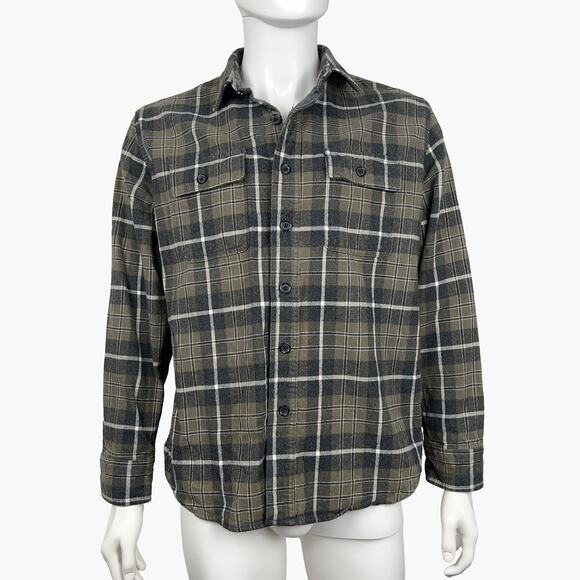GRAYERS Long-Sleeve Button-Up Flannel (Brown, White, Black | Large) - Picture 1 of 9
